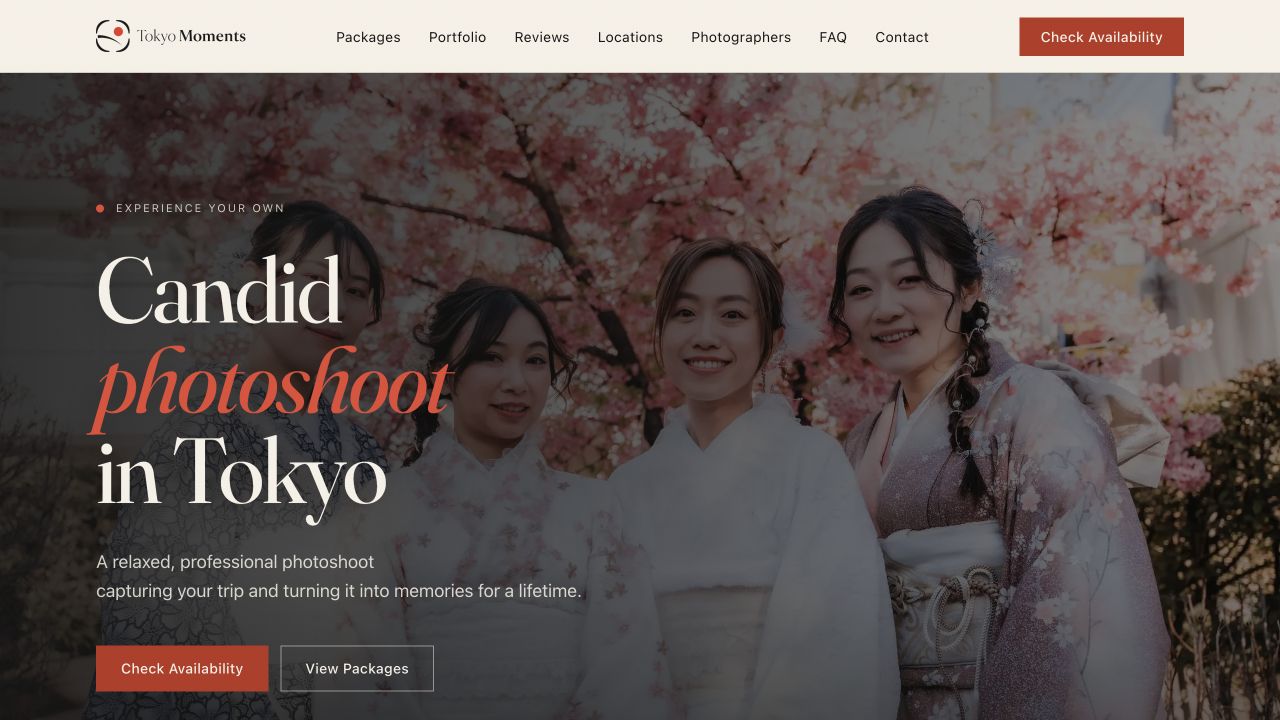 Tokyo Moments 公開サイトの画面